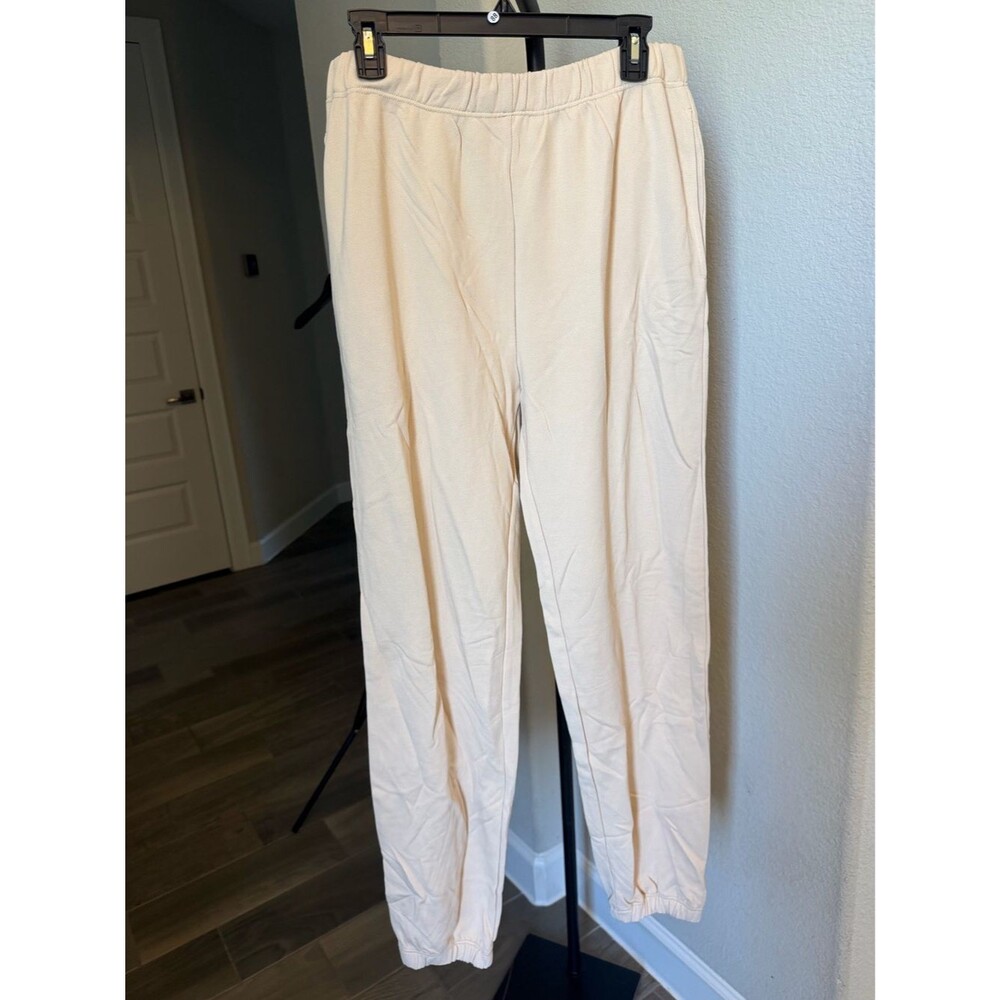NWOT naked wardrobe beige knit lounge pants joggers sweat pants  L